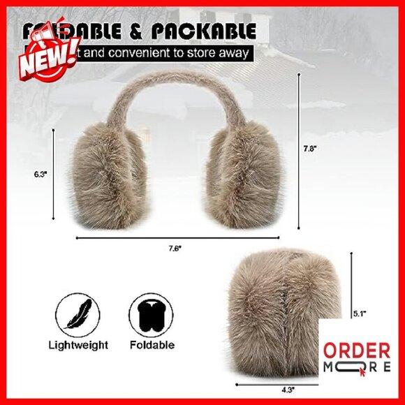 Winter Faux Fur Foldable Ear Muffs - Soft Warm Ear Covers One Size main image 8